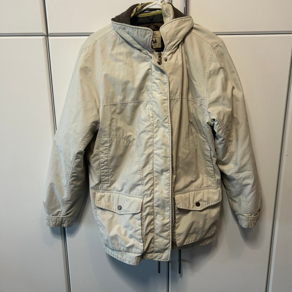 Pacific Trail Seattle USA Cream Beige Quilted Lined Outdoor Jacket Womens Large
